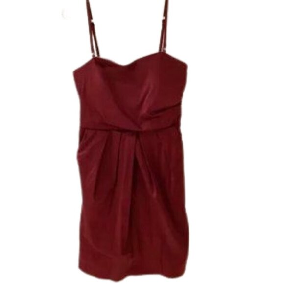 Reitmans Red Satin Cocktail Dress w Removable Straps Sz 3 - Picture 5 of 11